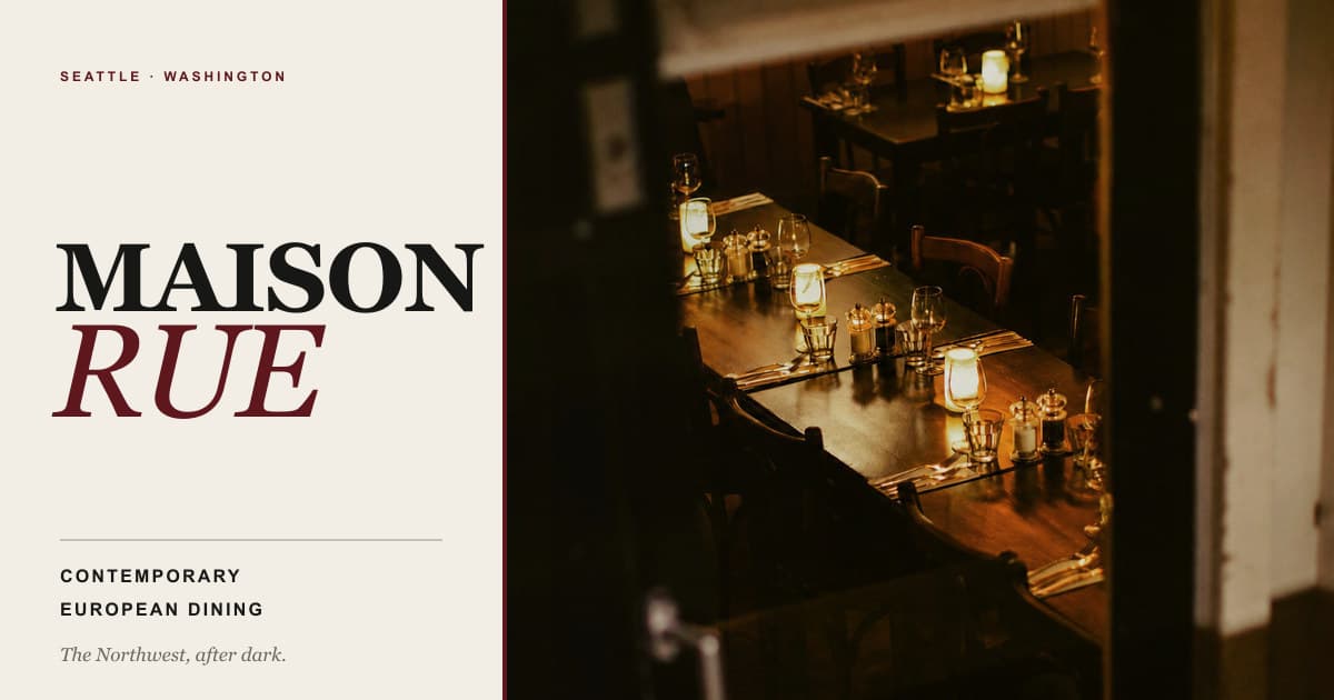 Maison Rue contemporary European restaurant website concept